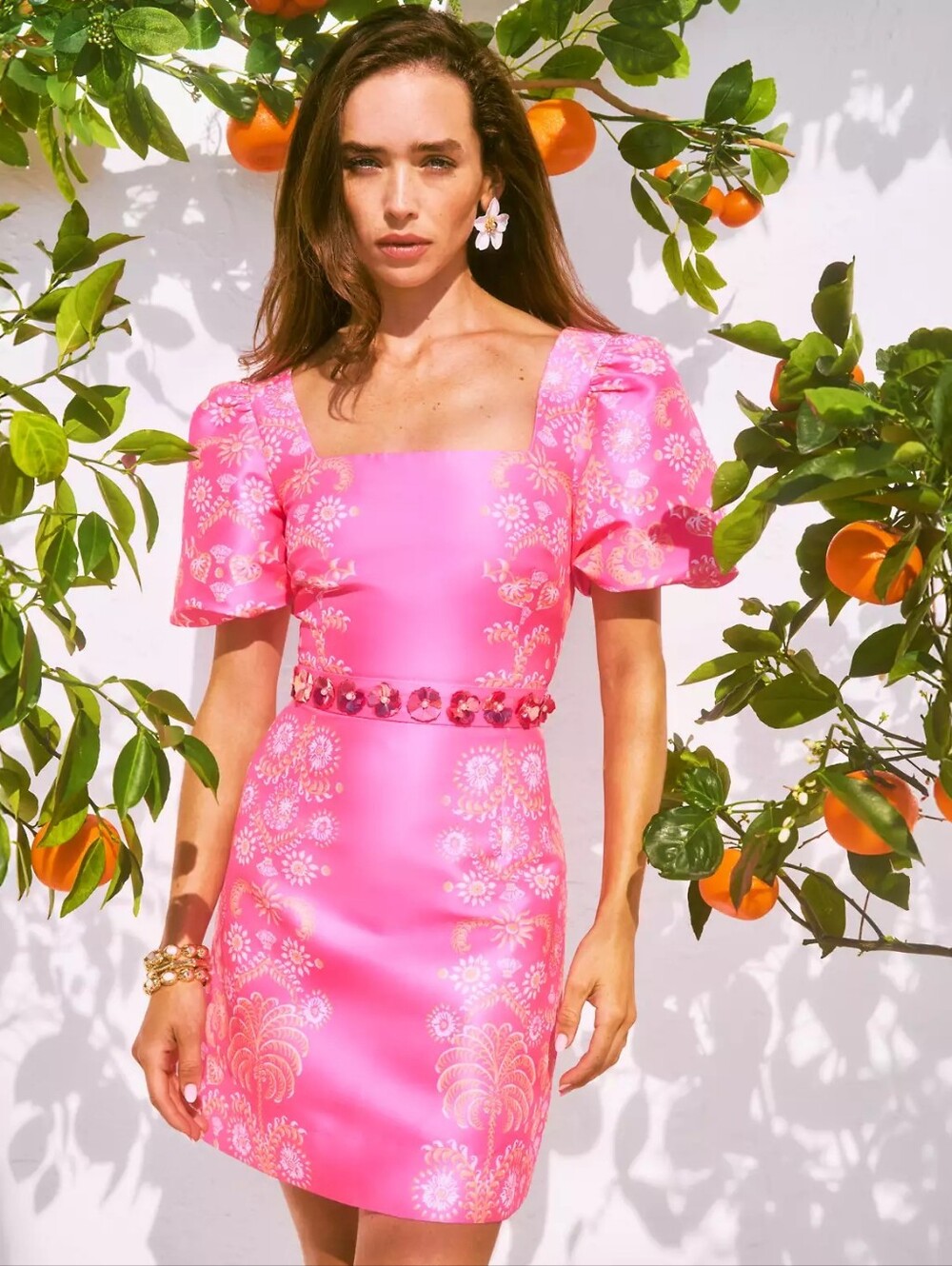 NWT Lilly Pulitzer Cohen Skirted Romper Sunkissed Pink Breezy Palm 0